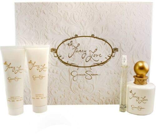Fancy Love Gift Set â€“ 3.4 oz EDP Spray + 3.0 oz Body Lotion + 3.0 oz Shower Gel + 0.34oz Travel Spray